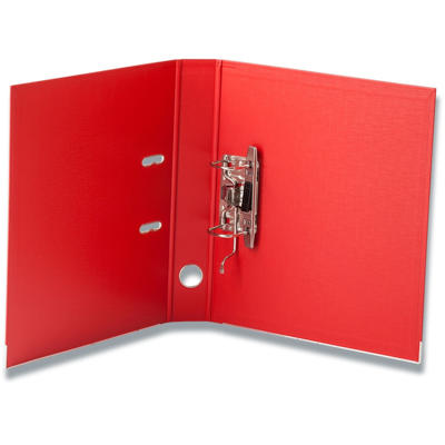 Brevordner Q-Line rød A4 metalskinne 50mm ryg