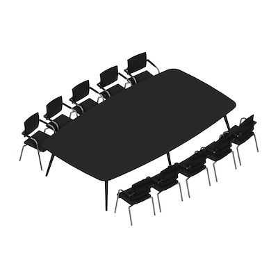 Konferencebord Dencon XL 1903 360x200 HPL sort/sort