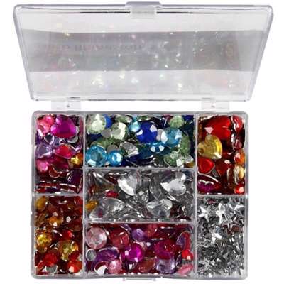 Rhinsten i æske Creas ass str. ass. farver 300stk.