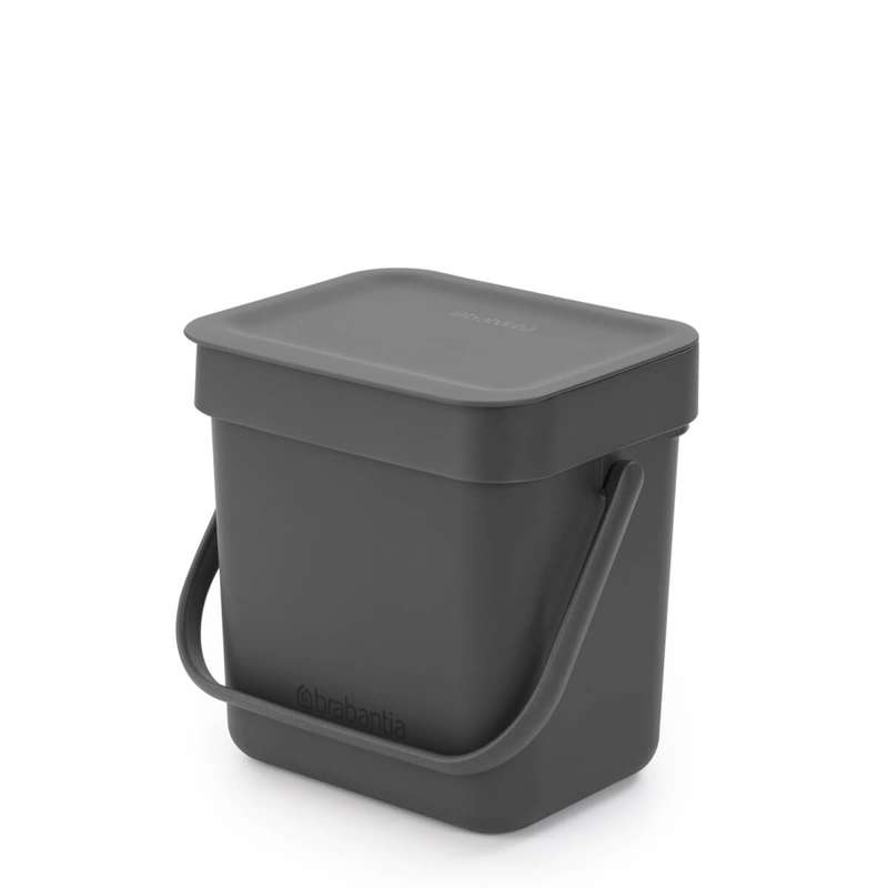 Affaldsspand med låg Brabantia Sort & Go Grå 3L