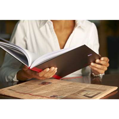 Notesbog Oxford Black n´Red A4 kvad indbundet 96 blade