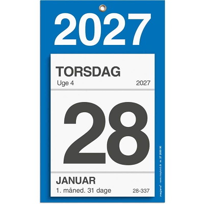 Kontorafrivningskalender 2027 Mayland m/bagsidetekst