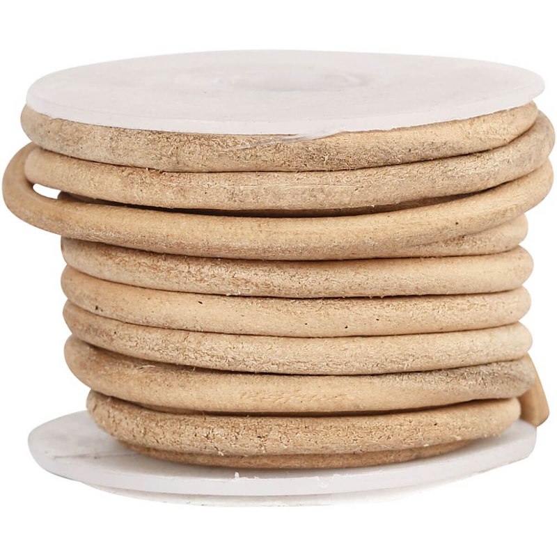 Lædersnor Creas 4mm 5m natur