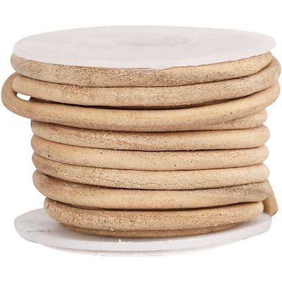 Lædersnor Creas 4mm 5m natur