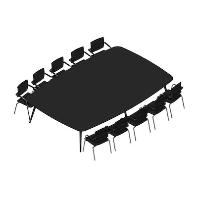 Konferencebord Dencon XL 1904 360x240 HPL sort/sort