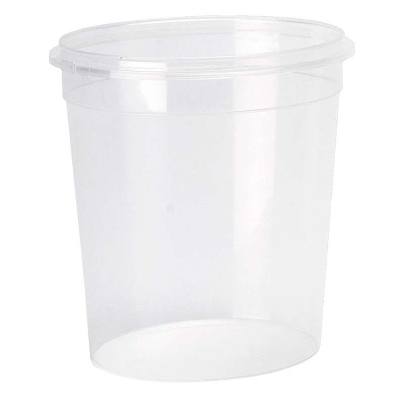 Plastbøtte + låg handy-lock PP 1025ml 180sæt/kar Ø118mm