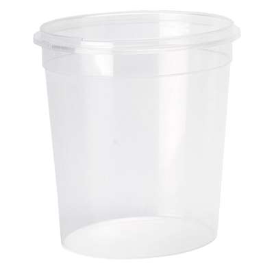 Plastbøtte + låg handy-lock PP 1025ml 180sæt/kar Ø118mm