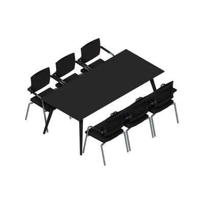 Konferencebord Dencon XL 1927 200x90 HPL sort/sort