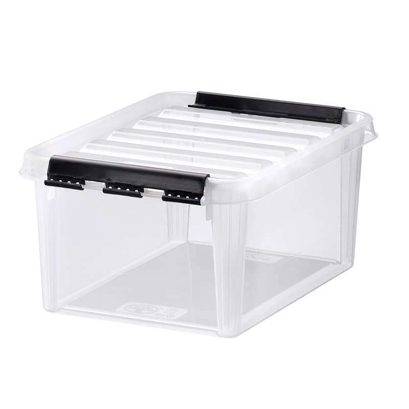 Plastkasse SmartStore Classic 10 klar 8l m/låg 34x25x16cm
