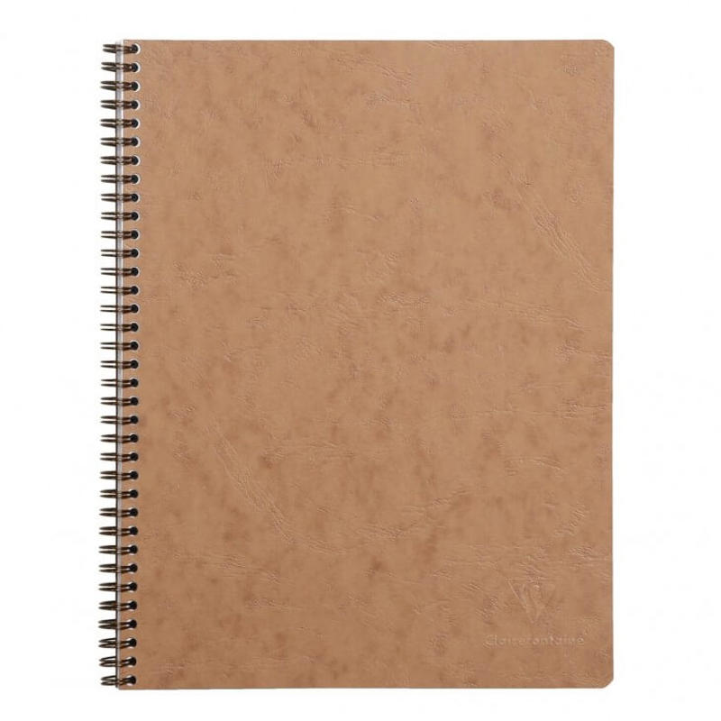 Notesbog A5 kvad. m/spiral Clairefontaine 90g brun 50 ark.