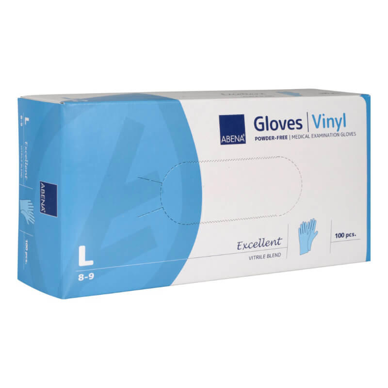 Handske vinyl str. L pudderfri/100 stk.