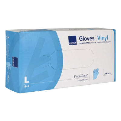 Handske vinyl str. L pudderfri/100 stk.