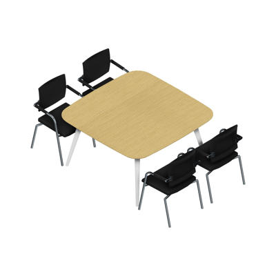 Konferencebord Dencon XL 1911 140x140 HPL eg/hvid