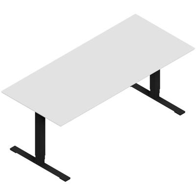 Hæve-sænkebord Dencon X3502 1800x800 sort stel hvid lam pl