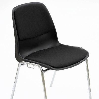 Stabelstol LifeTime Premium m/sort polster sæde/ryg sort