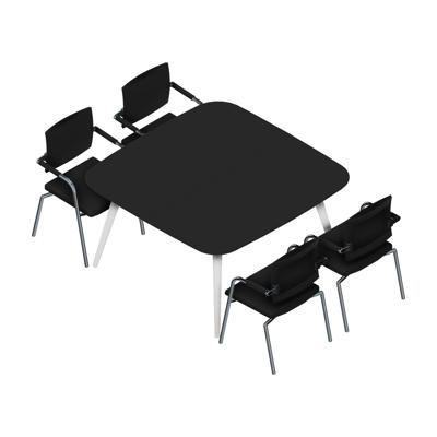 Konferencebord Dencon XL 1911 140x140 HPL sort/hvid