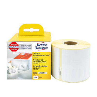 Universaletiket Avery t/labelprinter 70x54mm 320stk/pk.