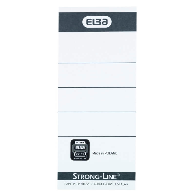 Rygetiket Bantex t/brevordner 70 mm sort /10