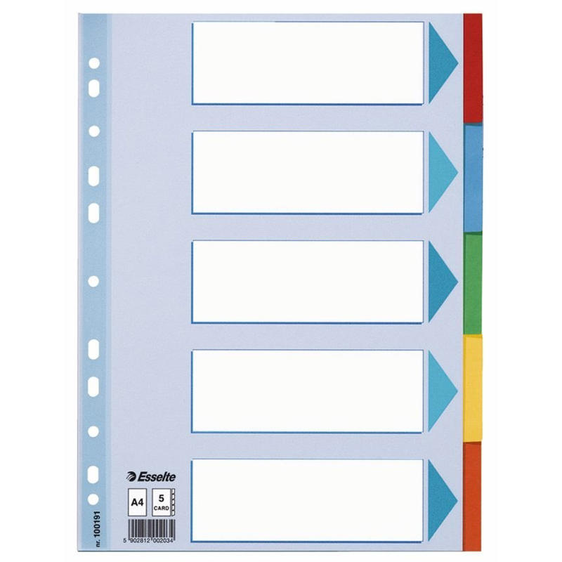 Faneblade Esselte 5-delt A4 karton (44895) 100191 /20