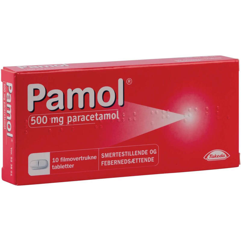 Håndkøbsmedicin Pamol tabl. 500mg /10 stk.