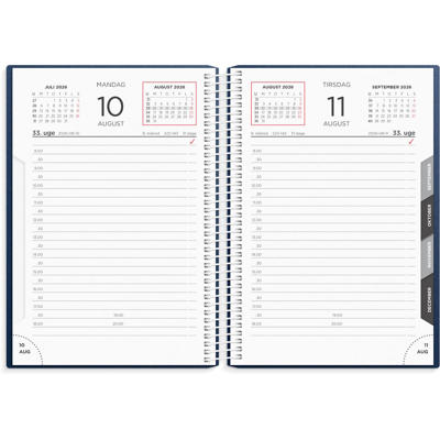 Dagkalender blå PP-plast 2026