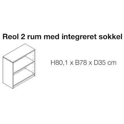 Reol Fumac Jive 2-rum m/sokkel birk