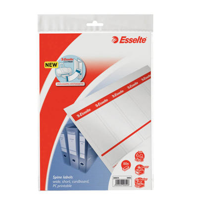 Rygetiket Esselte t/brevordner 75mm 50stk/pak