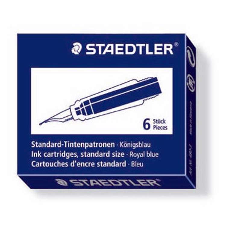 Refill blækpatron t/fyldepen Staedtler blå 6stk/pk