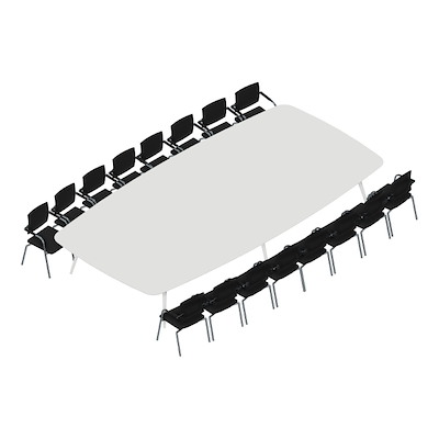 Konferencebord Dencon XL 1906 480x240 HPL hvid/hvid