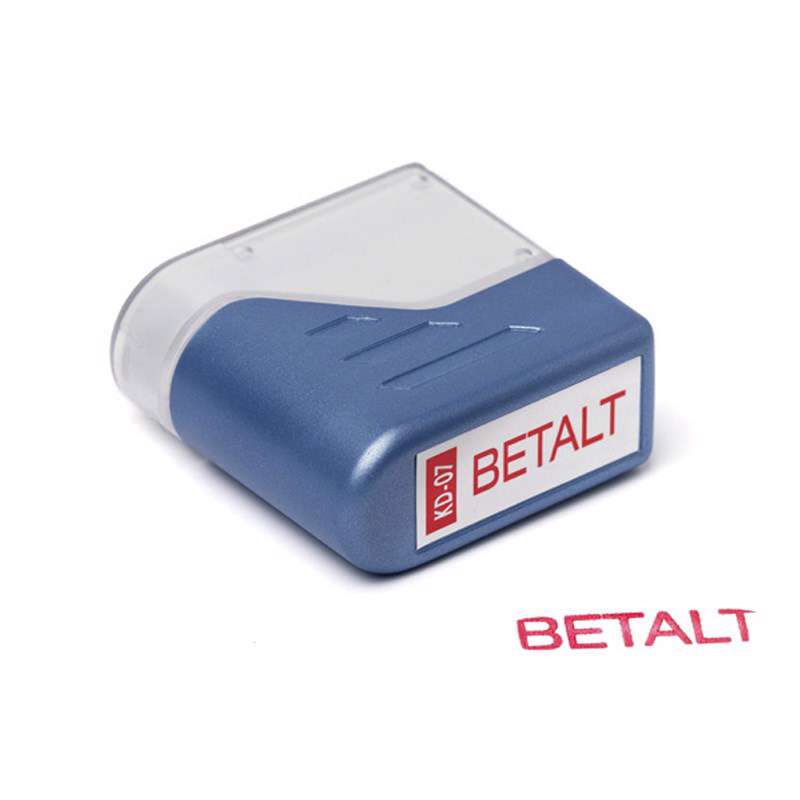 Stempel Deskmate Betalt rød tekst