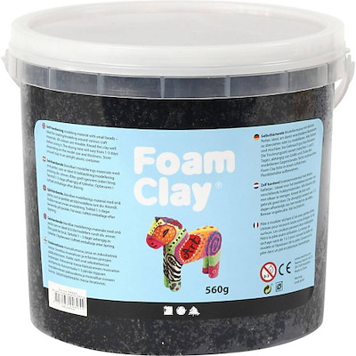 Modelleringsmateriale Creas Foam Clay 560g, sort