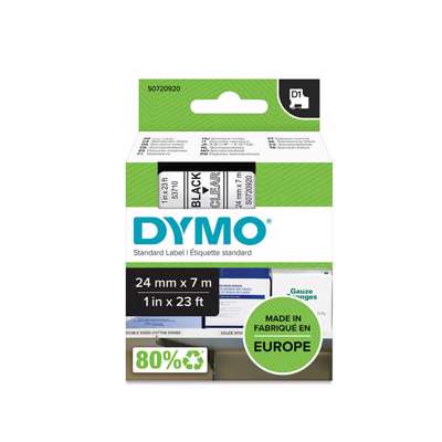 Labeltape DYMO D1 24mm sort på klar