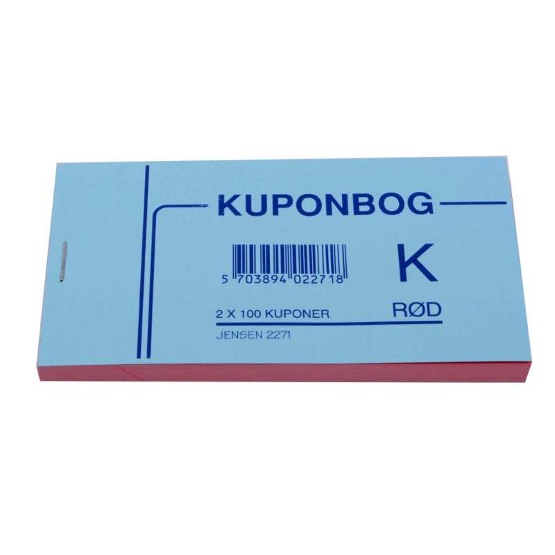 Kuponbog 2271 130x70 mm rød