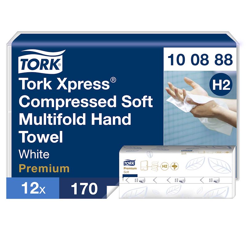 Papirhåndklæder Tork Xpress Prem H2 2-lag MF 100888 2040