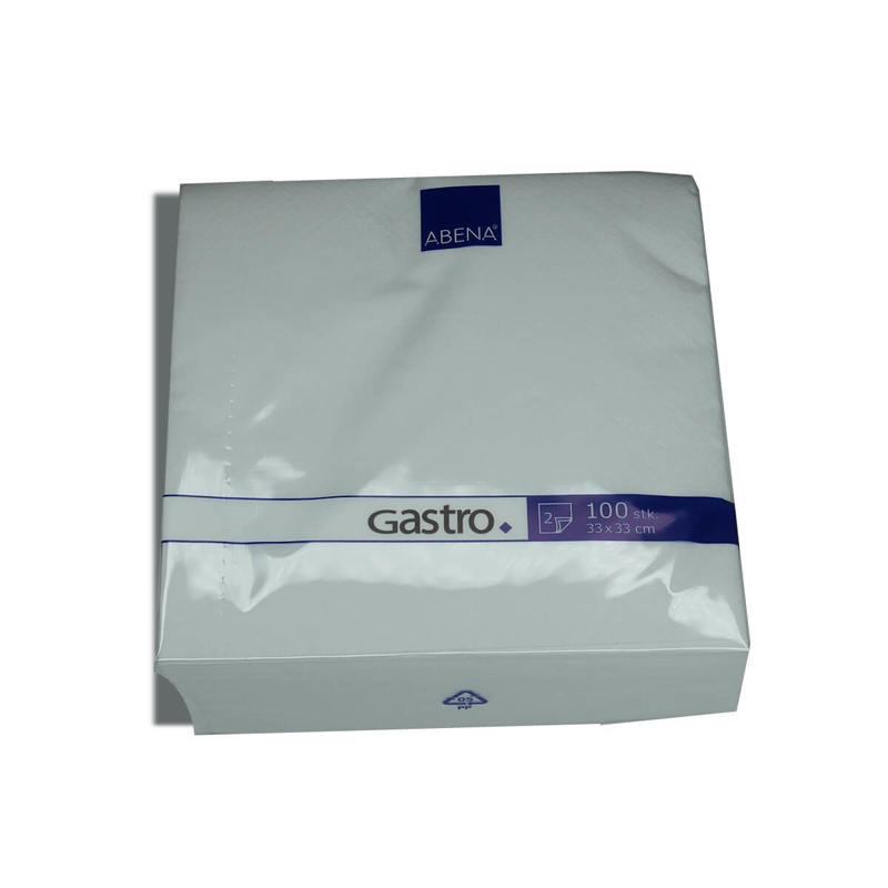 Serviet frokost 2-lags 1/4 fold 33x33cm nyfiber hvid pk./100