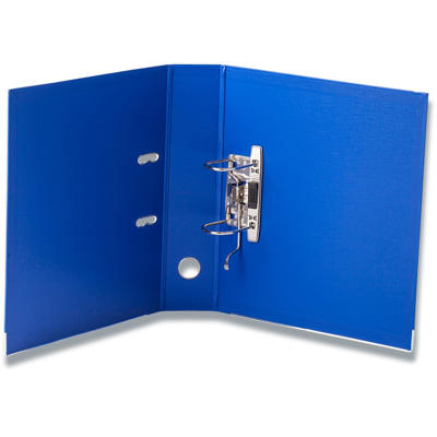 Brevordner Q-Line blå A4 metalskinne 75mm ryg