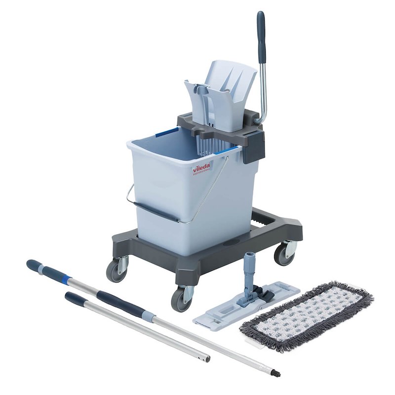 Rengøringsvognsæt m/25 liter spand moppe og skaft