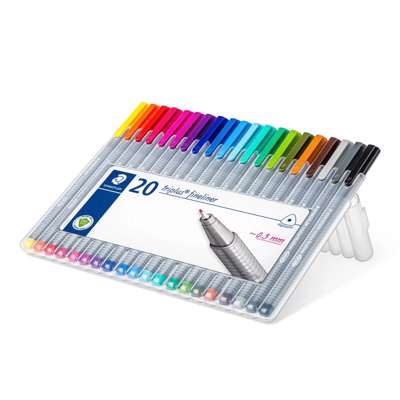 Fineliner STAEDTLER triplus ass. 0,3mm 334-SB20 20stk/pk