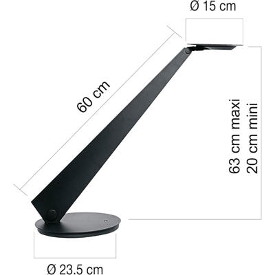 Lampe Unilux Infinity sort asymmetrisk LED