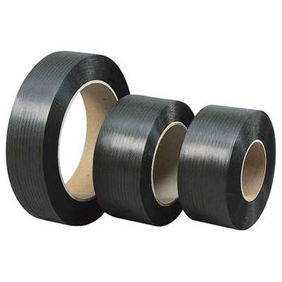 Strapbånd PP sort 12,7x0,73mm Ø406mm 2000m 230kg træk