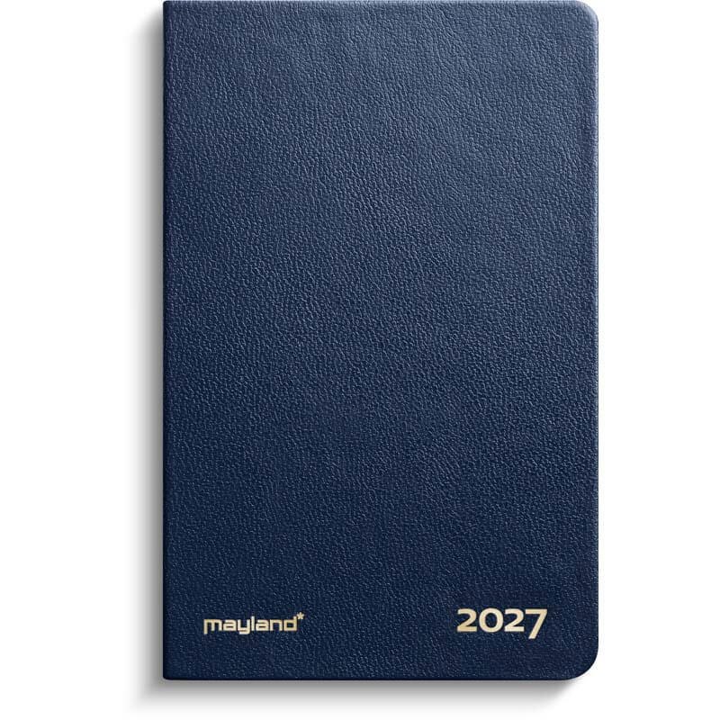 Lommekalender uge 2027 Mayland blå kunstskind indbundet