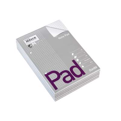 Standardblok 2 huller kvadr. toplimet 60g hvid A5 / 5 stk.