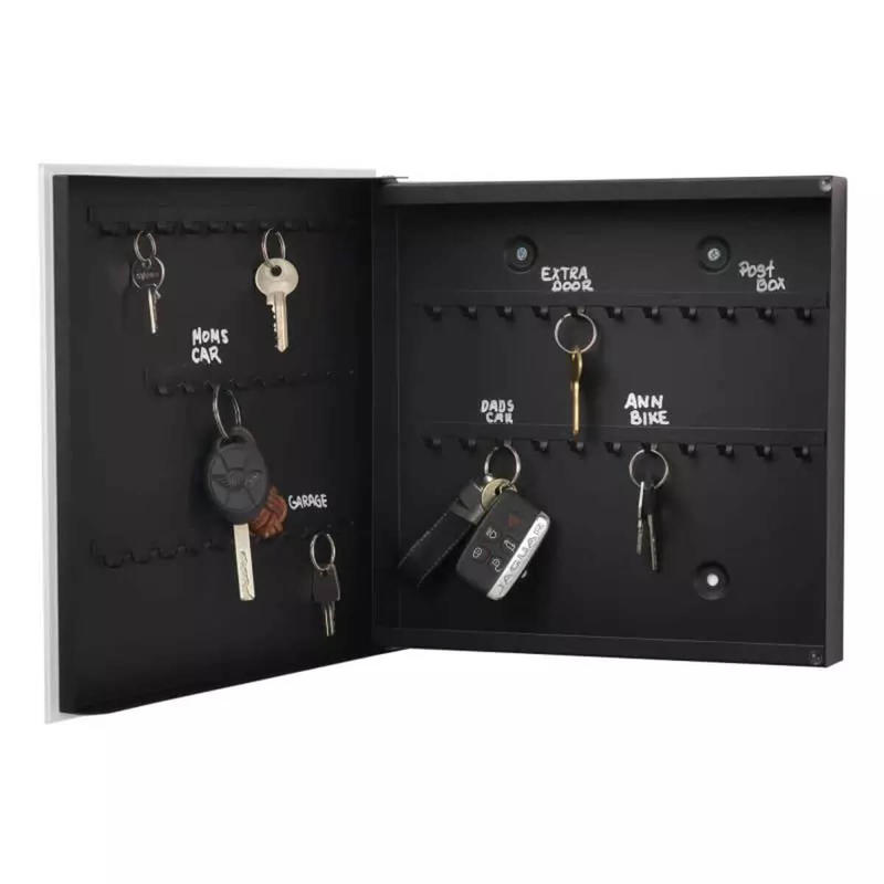 Nøgleskab Naga magnetisk hvid glas