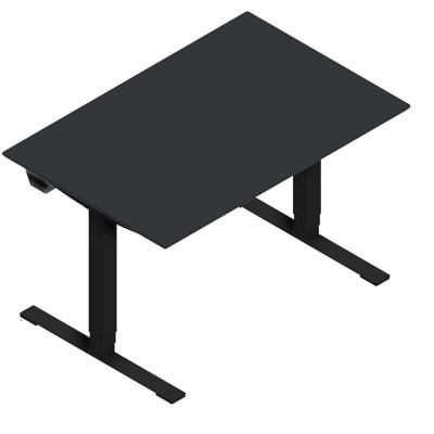 Hæve-sænkebord Dencon 03501 1200x800 sort stel antr. lam pl