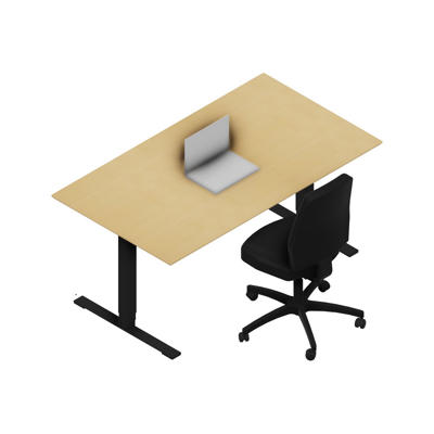 Hæve-sænke bord Dencon 12874 1600x900 sort stel bøg pl