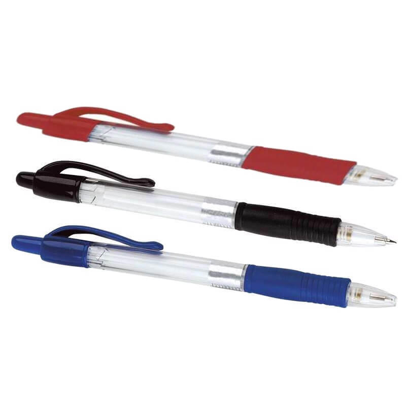 Kuglepen m. trykknap/gummi