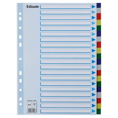 Faneblade Esselte plast 20-delt A4 15263 /10