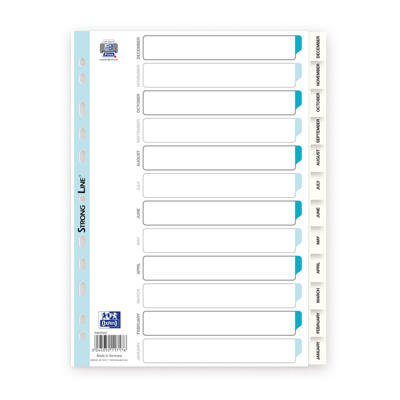 Register Elba Strongline A4 Dec-Jan m/forblad PP hvid