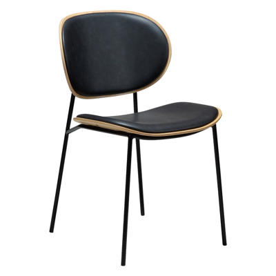 Stol Clementina sort kunstlæder-hv.pigm. eg /sort stoleben