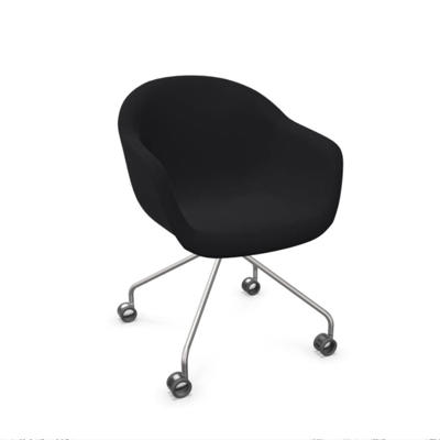 Stol Dauphin Fiore Club FI-7450 sort/krom stel m/hjul